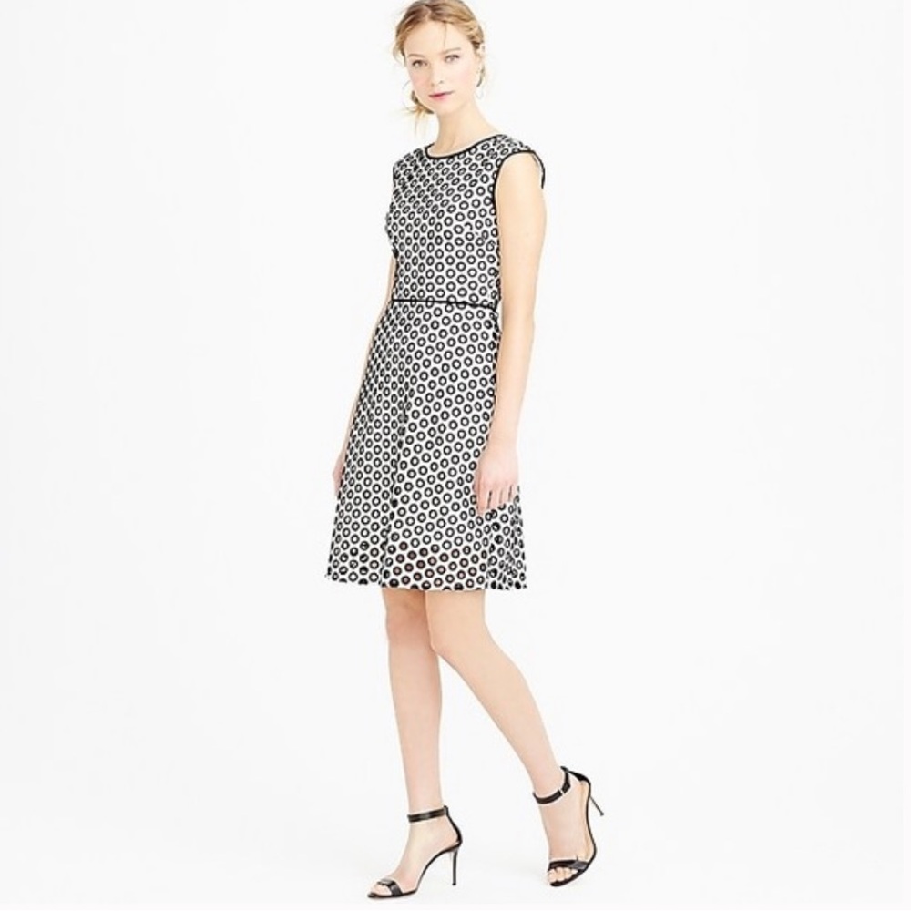 J.Crew | Punch-Out Circle Dress | Black/White | Size 8